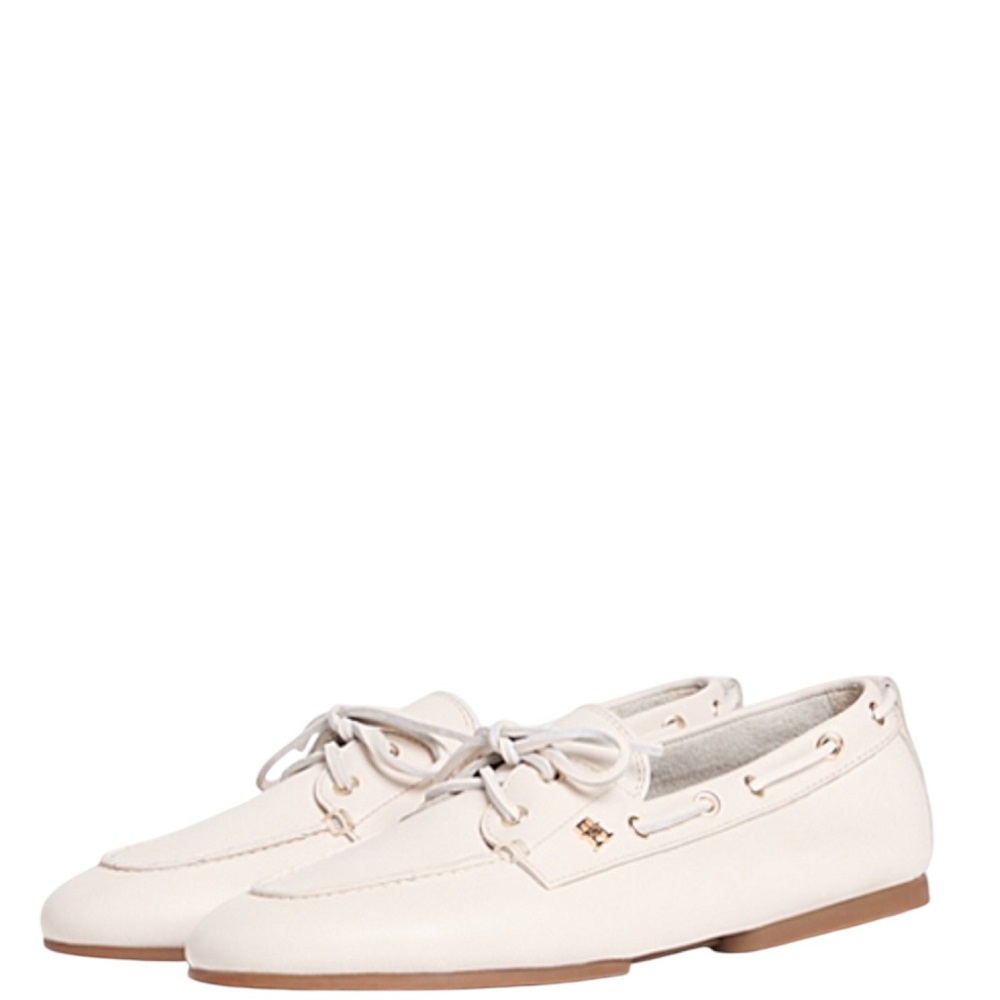 TOMMY HILFIGER</br>Tommy Hilfiger FW0FW09148-AEO Γυναικεία Boat Shoes Εκρού Δέρμα