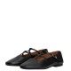 TOMMY HILFIGER</br>Γυναικείες Μπαλαρίνες Μαύρο Δέρμα Smooth Leather T-bar FW0FW09153-BDS Tommy Hilfiger