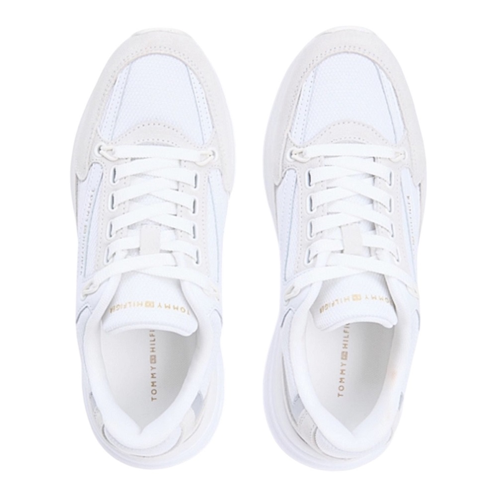 TOMMY HILFIGER</br>Tommy Hilfiger FW0FW09187-YBS Γυναικεία Sneakers Λευκό Suede Th Sporty Chic Runner