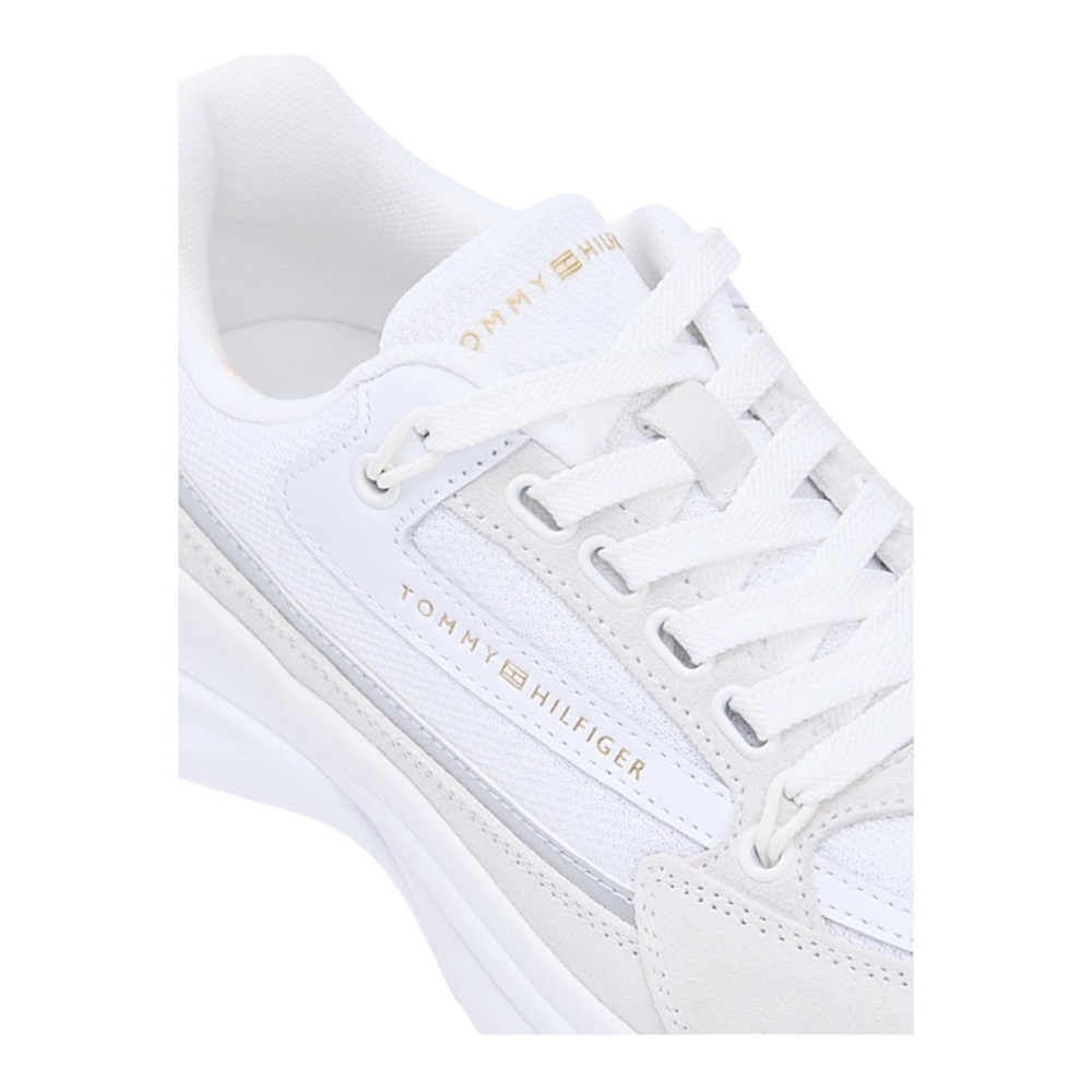 TOMMY HILFIGER</br>Tommy Hilfiger FW0FW09187-YBS Γυναικεία Sneakers Λευκό Suede Th Sporty Chic Runner