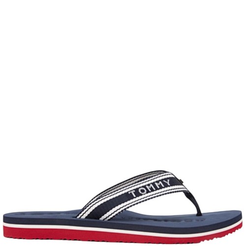 Tommy Hilfiger FW0FW09193-0GY Γυναικείες Σαγιονάρες Th Webbing Summer Sandal Μπλε/Λευκό/Κόκκινο
