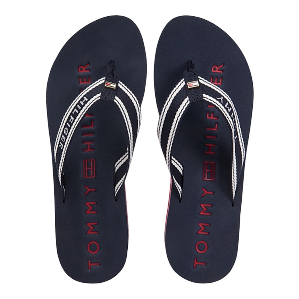 TOMMY HILFIGER</br>Tommy Hilfiger FW0FW09193-0GY Γυναικείες Σαγιονάρες Th Webbing Summer Sandal Μπλε/Λευκό/Κόκκινο