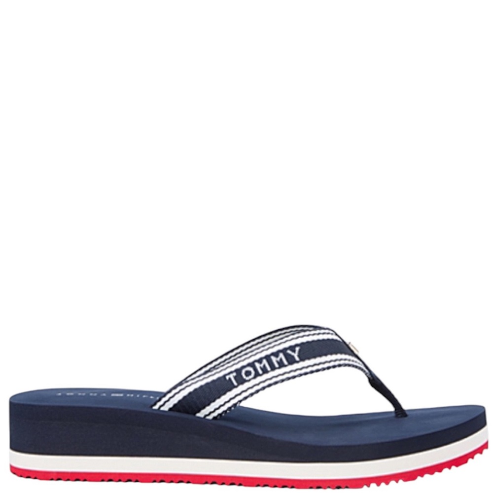 TOMMY HILFIGER</br>Tommy Hilfiger FW0FW09195-0GY Γυναικείες Σαγιονάρες Th Flag Print Summer Sandal Μπλε/Λευκό/Κόκκινο TOMMY HILFIGER</br>Tommy Hilfiger FW0FW09195-0GY Γυναικείες Σαγιονάρες Th Flag Print Summer Sandal Μπλε/Λευκό/Κόκκινο