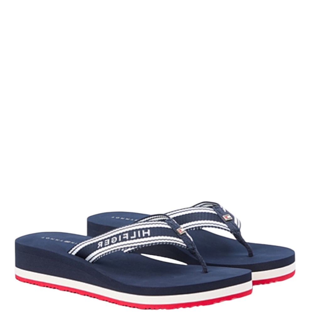 TOMMY HILFIGER</br>Tommy Hilfiger FW0FW09195-0GY Γυναικείες Σαγιονάρες Th Flag Print Summer Sandal Μπλε/Λευκό/Κόκκινο TOMMY HILFIGER</br>Tommy Hilfiger FW0FW09195-0GY Γυναικείες Σαγιονάρες Th Flag Print Summer Sandal Μπλε/Λευκό/Κόκκινο