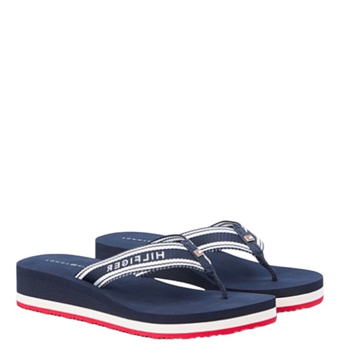 Tommy Hilfiger FW0FW09195-0GY Γυναικείες Σαγιονάρες Th Flag Print Summer Sandal Μπλε/Λευκό/Κόκκινο Tommy Hilfiger FW0FW09195-0GY Γυναικείες Σαγιονάρες Th Flag Print Summer Sandal Μπλε/Λευκό/Κόκκινο