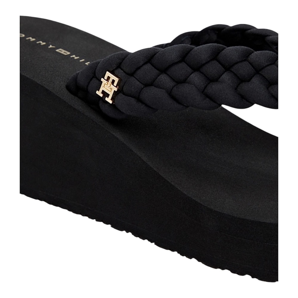 TOMMY HILFIGER</br>Tommy Hilfiger FW0FW09198-BDS Γυναικείες Σαγιονάρες Μαύρο Th Wedge Braided Summer Sandal TOMMY HILFIGER</br>Tommy Hilfiger FW0FW09198-BDS Γυναικείες Σαγιονάρες Μαύρο Th Wedge Braided Summer Sandal