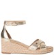 TOMMY HILFIGER</br>Tommy Hilfiger FW0FW09333-0HS Γυναικείες Πλατφόρμες Mid Wedge Espad X Cross Χρυσό Δέρμα