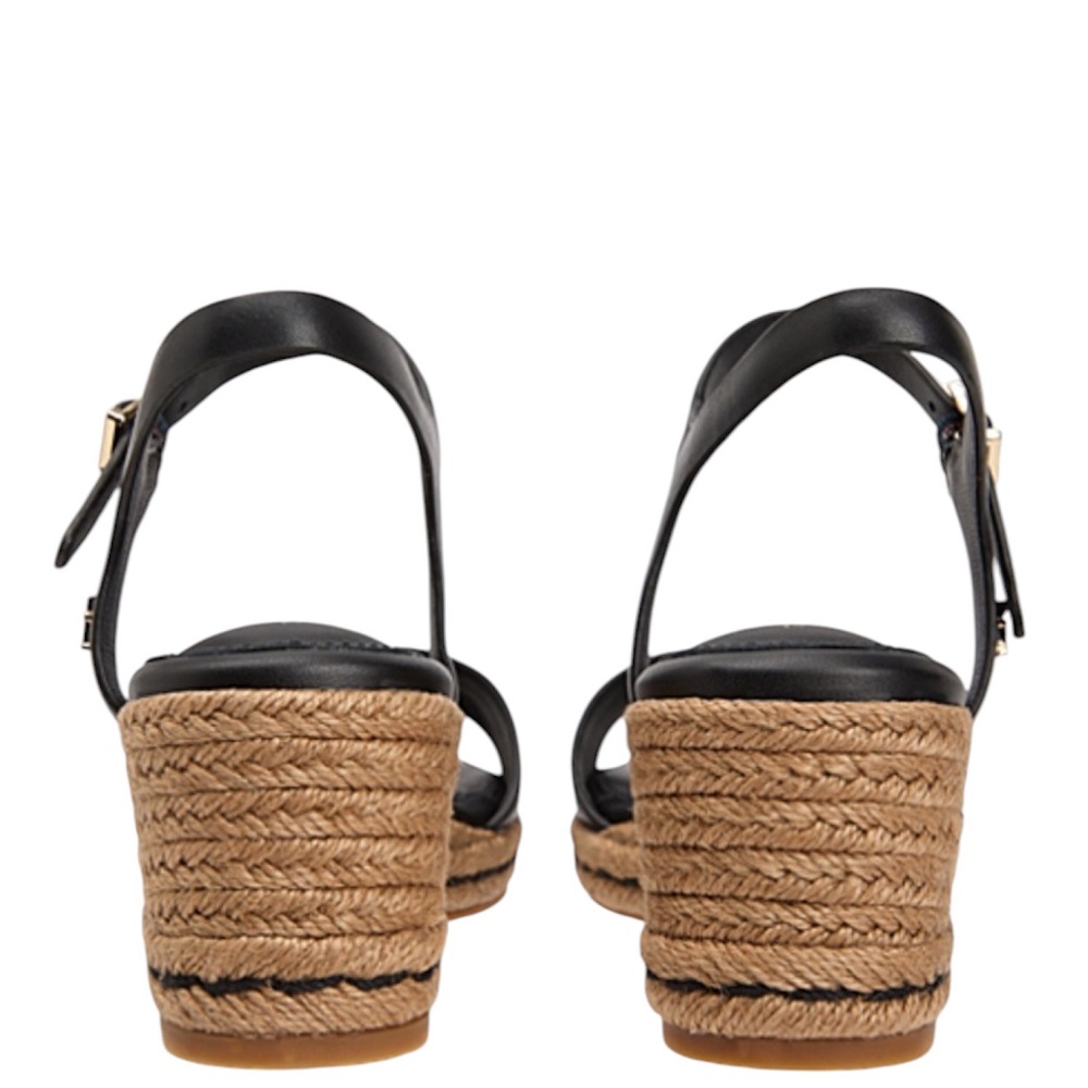 TOMMY HILFIGER</br>Tommy Hilfiger FW0FW09340-BDS Γυναικείες Πλατφόρμες Mid Wedge Espad Μαύρο Δέρμα