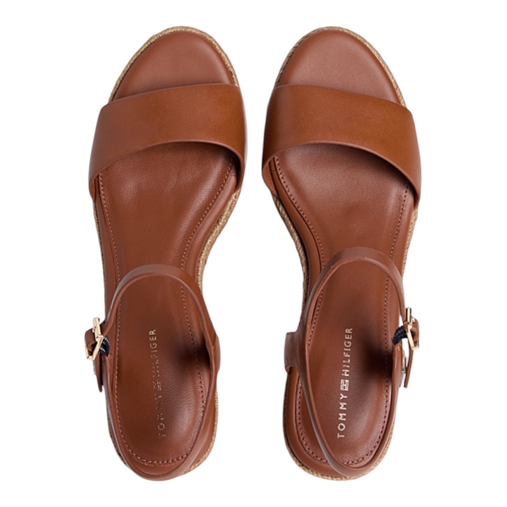 TOMMY HILFIGER</br>Tommy Hilfiger FW0FW09340-GP4 Γυναικείες Πλατφόρμες Mid Wedge Espad Ταμπά Δέρμα