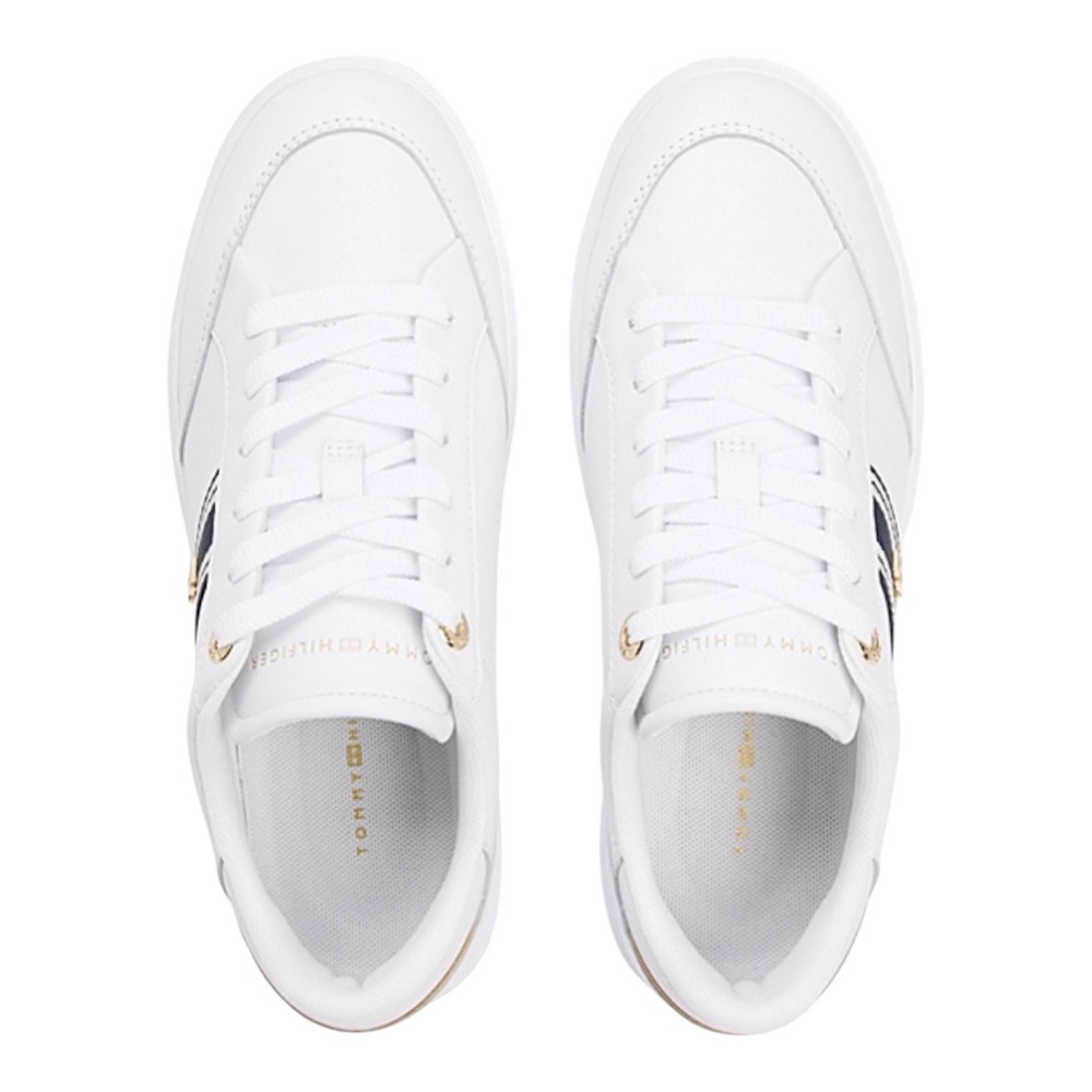 TOMMY HILFIGER</br>Tommy Hilfiger FW0FW09354-YBS Γυναικεία Sneakers Th Chic Cupsole Webbing Λευκό Δέρμα TOMMY HILFIGER</br>Tommy Hilfiger FW0FW09354-YBS Γυναικεία Sneakers Th Chic Cupsole Webbing Λευκό Δέρμα