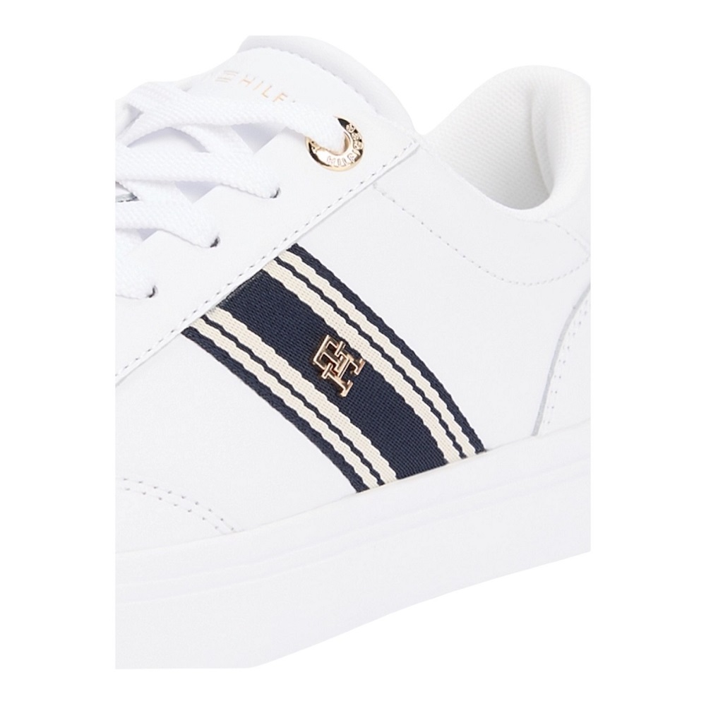 TOMMY HILFIGER</br>Tommy Hilfiger FW0FW09354-YBS Γυναικεία Sneakers Th Chic Cupsole Webbing Λευκό Δέρμα TOMMY HILFIGER</br>Tommy Hilfiger FW0FW09354-YBS Γυναικεία Sneakers Th Chic Cupsole Webbing Λευκό Δέρμα