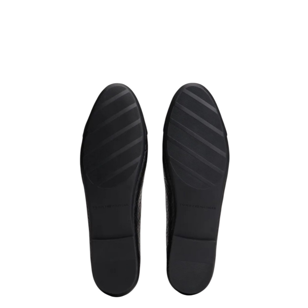 TOMMY HILFIGER</br>Tommy Hilfiger FW0FW09468-BDS Γυναικείες Μπαλαρίνες Th Monogram Μαύρο Δέρμα