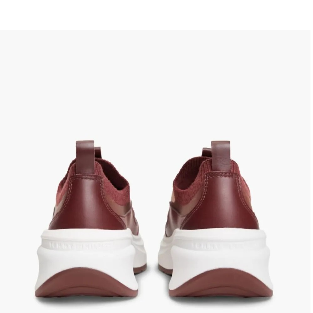 TOMMY HILFIGER</br>Tommy Hilfiger Knit Mixed Texture Sneakers FW0FW09484-XUT Γυναικεία Sneakers Μπορντό TOMMY HILFIGER</br>Tommy Hilfiger Knit Mixed Texture Sneakers FW0FW09484-XUT Γυναικεία Sneakers Μπορντό