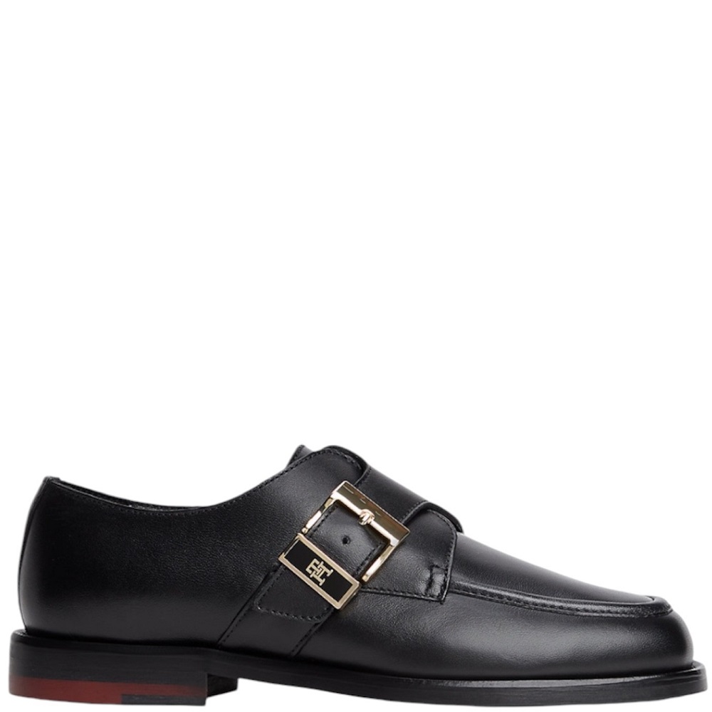 TOMMY HILFIGER</br>Tommy Hilfiger New York Label Leather Buckle Moc Toe Loafers FW0FW09536-BDS Γυναικεία Μοκασίνια Μαύρο Δέρμα TOMMY HILFIGER</br>Tommy Hilfiger New York Label Leather Buckle Moc Toe Loafers FW0FW09536-BDS Γυναικεία Μοκασίνια Μαύρο Δέρμα