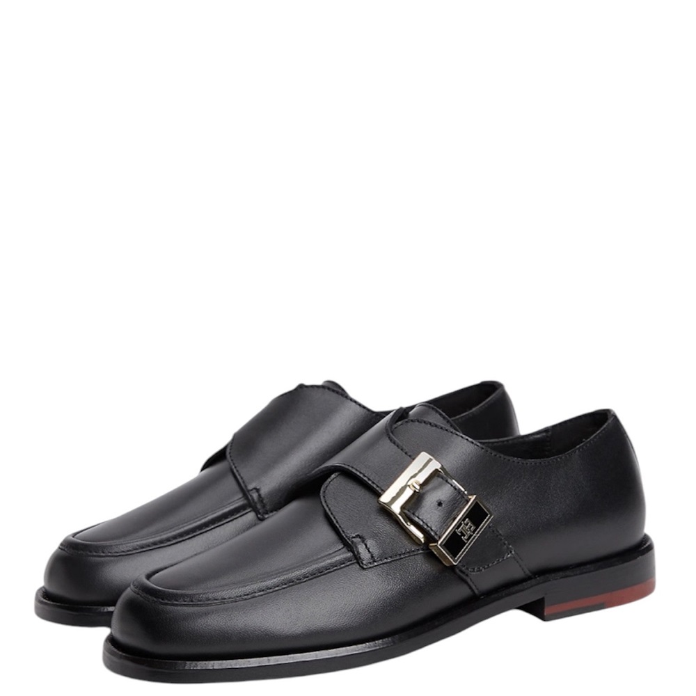 TOMMY HILFIGER</br>Tommy Hilfiger New York Label Leather Buckle Moc Toe Loafers FW0FW09536-BDS Γυναικεία Μοκασίνια Μαύρο Δέρμα TOMMY HILFIGER</br>Tommy Hilfiger New York Label Leather Buckle Moc Toe Loafers FW0FW09536-BDS Γυναικεία Μοκασίνια Μαύρο Δέρμα