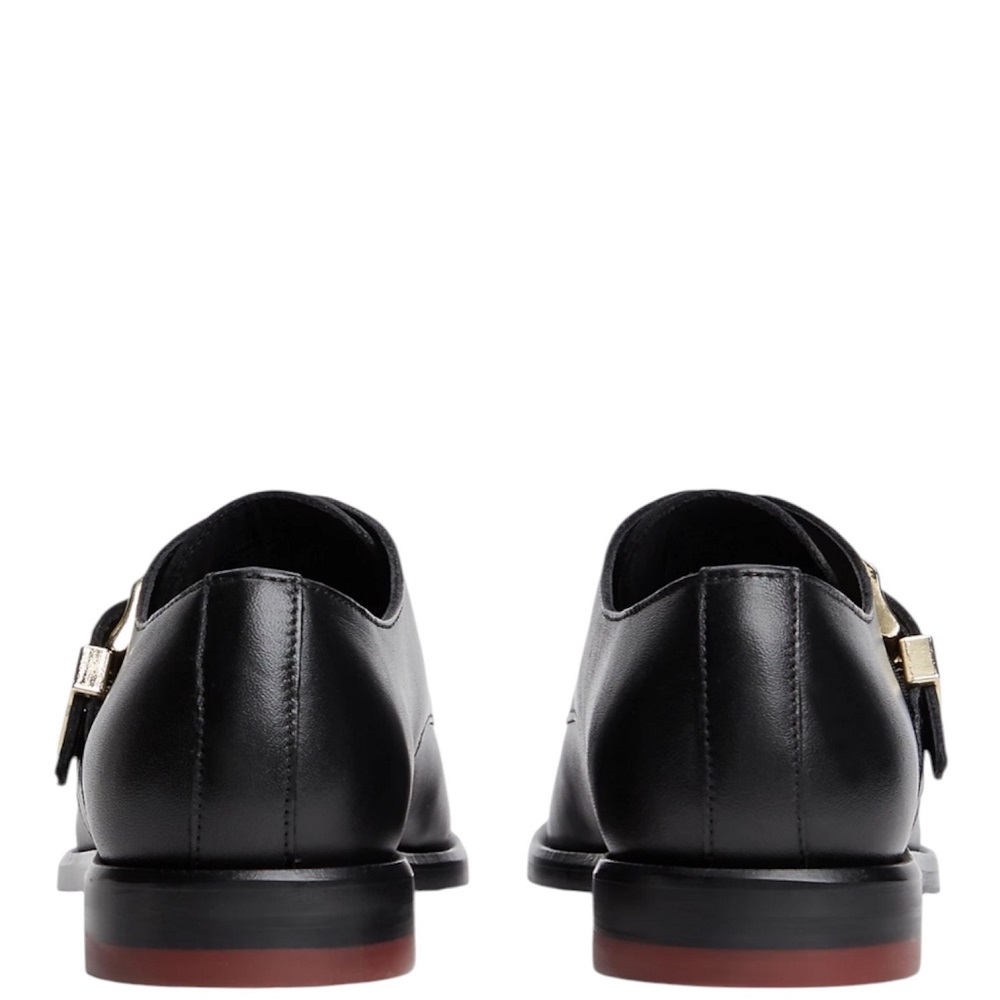 TOMMY HILFIGER</br>Tommy Hilfiger New York Label Leather Buckle Moc Toe Loafers FW0FW09536-BDS Γυναικεία Μοκασίνια Μαύρο Δέρμα TOMMY HILFIGER</br>Tommy Hilfiger New York Label Leather Buckle Moc Toe Loafers FW0FW09536-BDS Γυναικεία Μοκασίνια Μαύρο Δέρμα