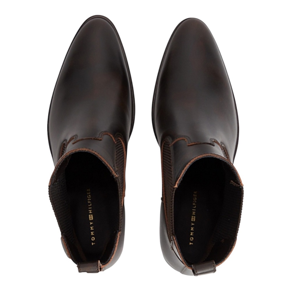 TOMMY HILFIGER</br>Tommy Hilfiger Leather Western Chelsea Boot FW0FW09582-0HG Γυναικεία Μποτάκια Καφέ Δέρμα TOMMY HILFIGER</br>Tommy Hilfiger Leather Western Chelsea Boot FW0FW09582-0HG Γυναικεία Μποτάκια Καφέ Δέρμα