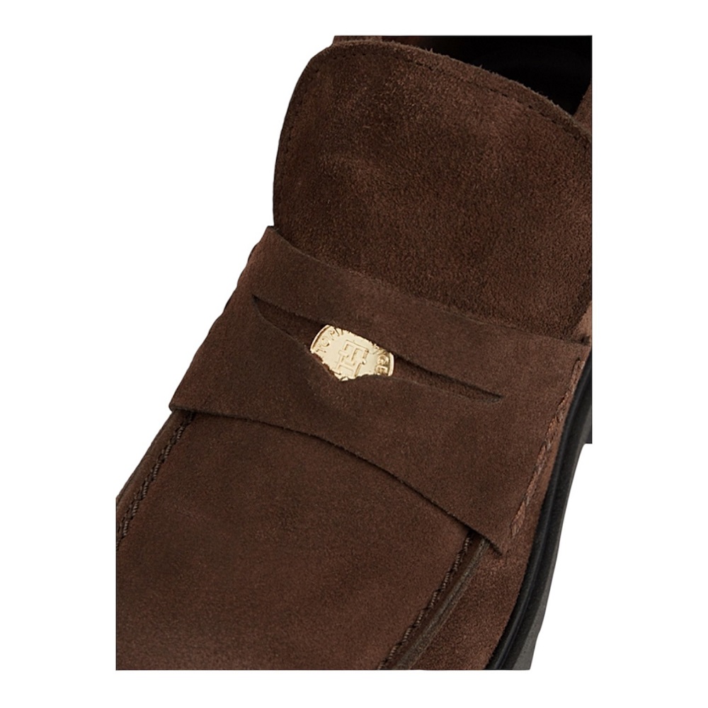 TOMMY HILFIGER</br>Tommy Hilfiger Th Monogram Suede Penny Loafer Boots FW0FW09680-GUG Γυναικεία Μποτάκια Καφέ Suede TOMMY HILFIGER</br>Tommy Hilfiger Th Monogram Suede Penny Loafer Boots FW0FW09680-GUG Γυναικεία Μποτάκια Καφέ Suede