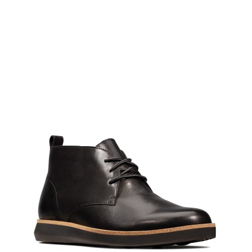 Ανδρικά Μποτάκια Μαύρο Δέρμα FAIRFORD MID Clarks Ανδρικά Μποτάκια Μαύρο Δέρμα FAIRFORD MID Clarks