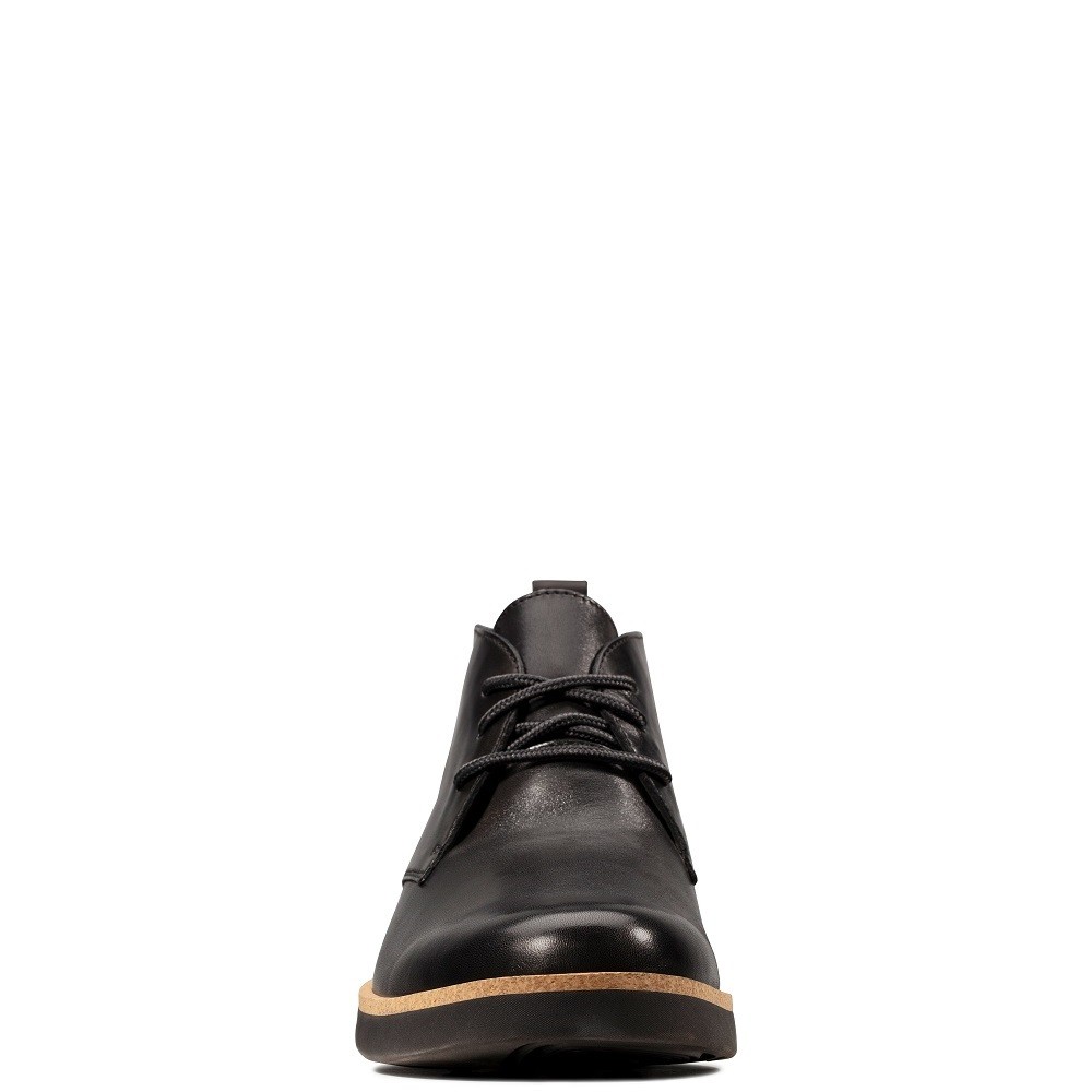 CLARKS</br>Ανδρικά Μποτάκια Μαύρο Δέρμα FAIRFORD MID Clarks