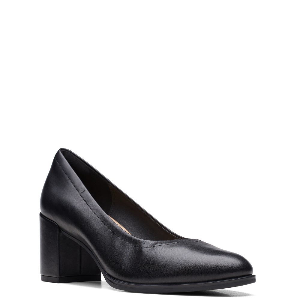 CLARKS</br>Γυναικείες Γόβες Μαύρο Δέρμα FREVA55 COURT Clarks CLARKS</br>Γυναικείες Γόβες Μαύρο Δέρμα FREVA55 COURT Clarks