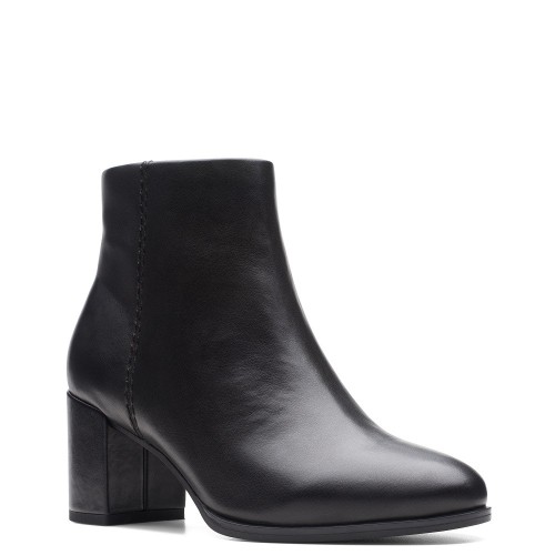 Γυναικεία Μποτάκια Μαύρο Δέρμα FREVA55 ZIP Clarks