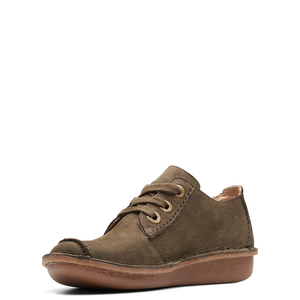 CLARKS</br>Γυναικεία Casual Παπούτσια Χακί Nubuck FUNNY DREAM Clarks CLARKS</br>Γυναικεία Casual Παπούτσια Χακί Nubuck FUNNY DREAM Clarks