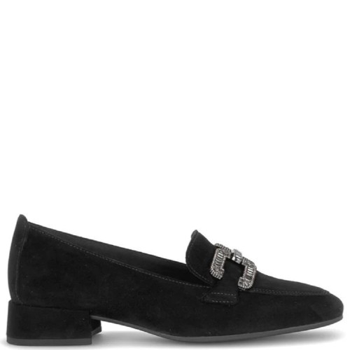 Gabor 4002.02.001 Γυναικεία Loafers Μαύρο Suede Δέρμα
