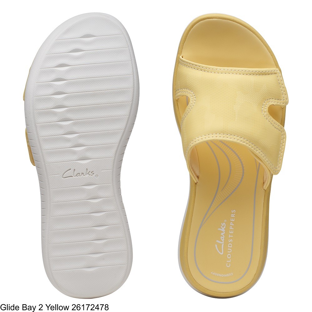 CLARKS</br>Γυναικείες Σαγιονάρες Κίτρινο GLIDE BAY2 Clarks