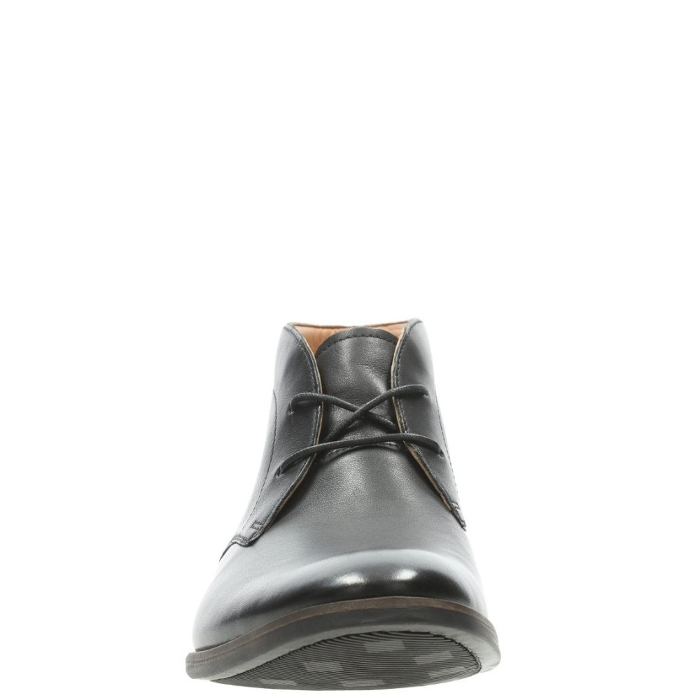 CLARKS</br>Ανδρικά Μποτάκια Μαύρο Δέρμα GLIDE CHUKKA Clarks