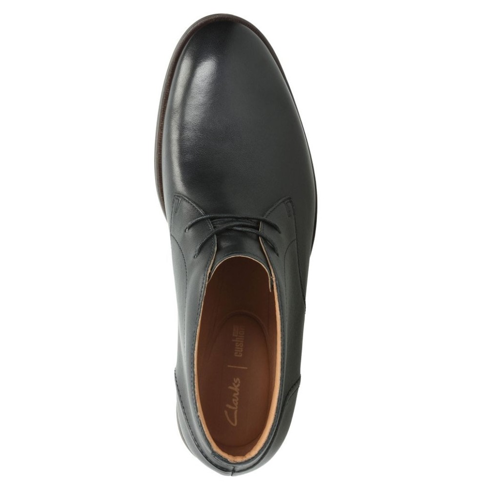 CLARKS</br>Ανδρικά Μποτάκια Μαύρο Δέρμα GLIDE CHUKKA Clarks