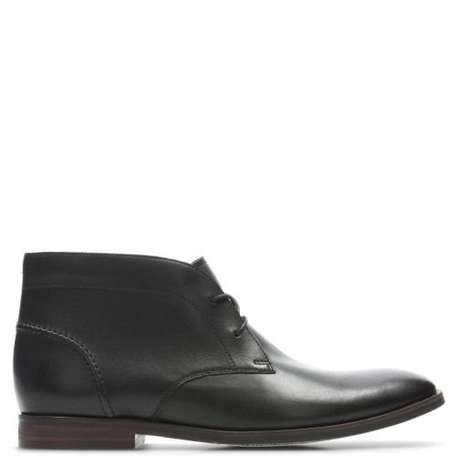 Ανδρικά Μποτάκια Μαύρο Δέρμα GLIDE CHUKKA Clarks Ανδρικά Μποτάκια Μαύρο Δέρμα GLIDE CHUKKA Clarks