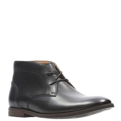 Ανδρικά Μποτάκια Μαύρο Δέρμα GLIDE CHUKKA Clarks