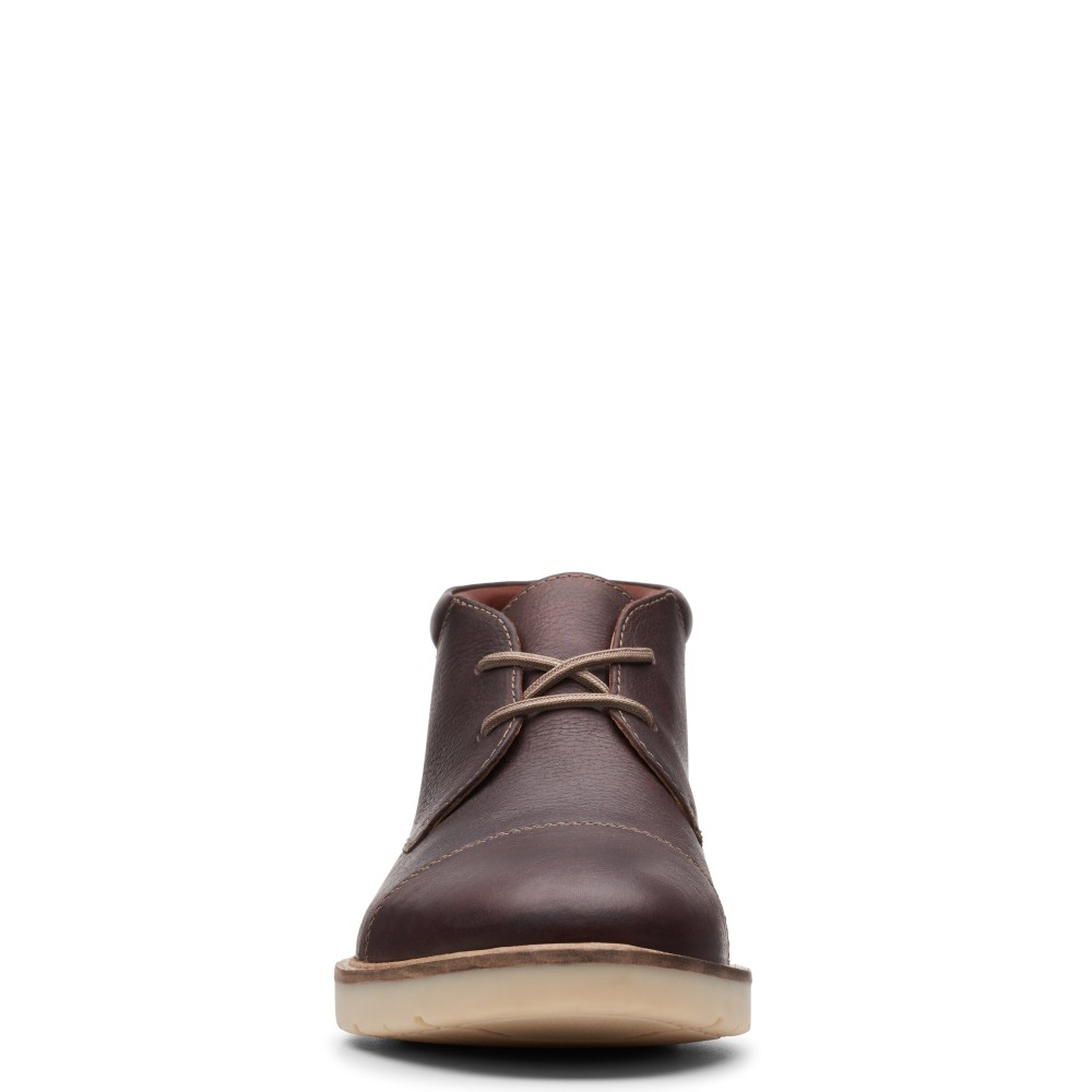 CLARKS</br>Ανδρικά Μποτάκια Καφέ Δέρμα GRANDIN TOP Clarks