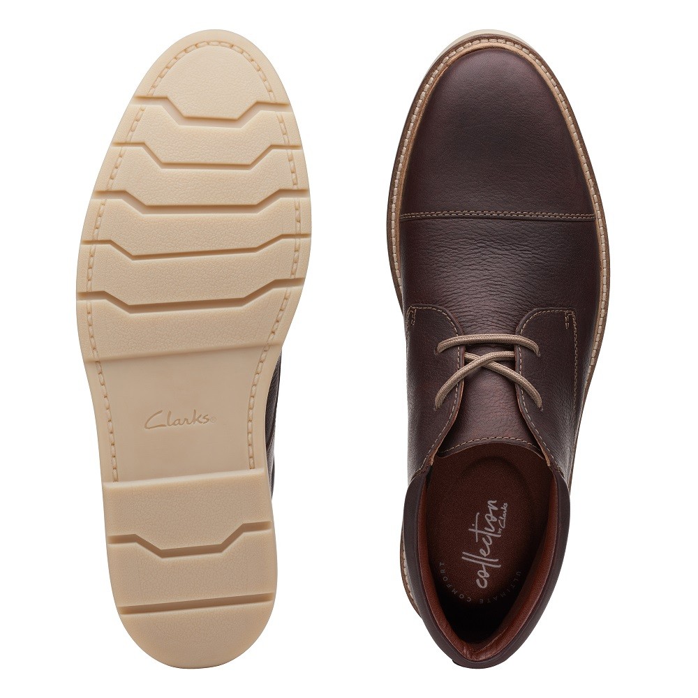 CLARKS</br>Ανδρικά Μποτάκια Καφέ Δέρμα GRANDIN TOP Clarks