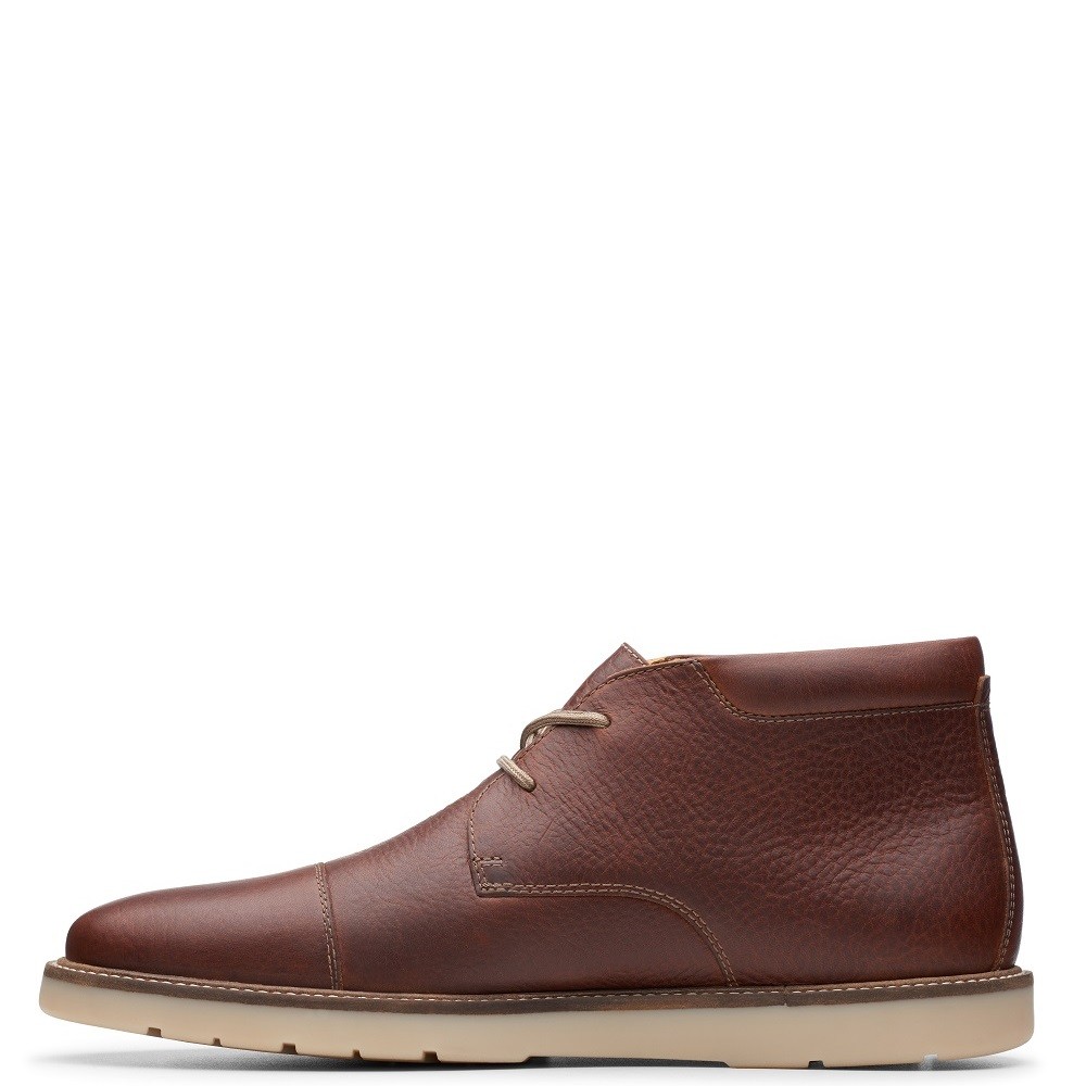 CLARKS</br>Ανδρικά Μποτάκια Ταμπά Δέρμα GRANDIN TOP Clarks