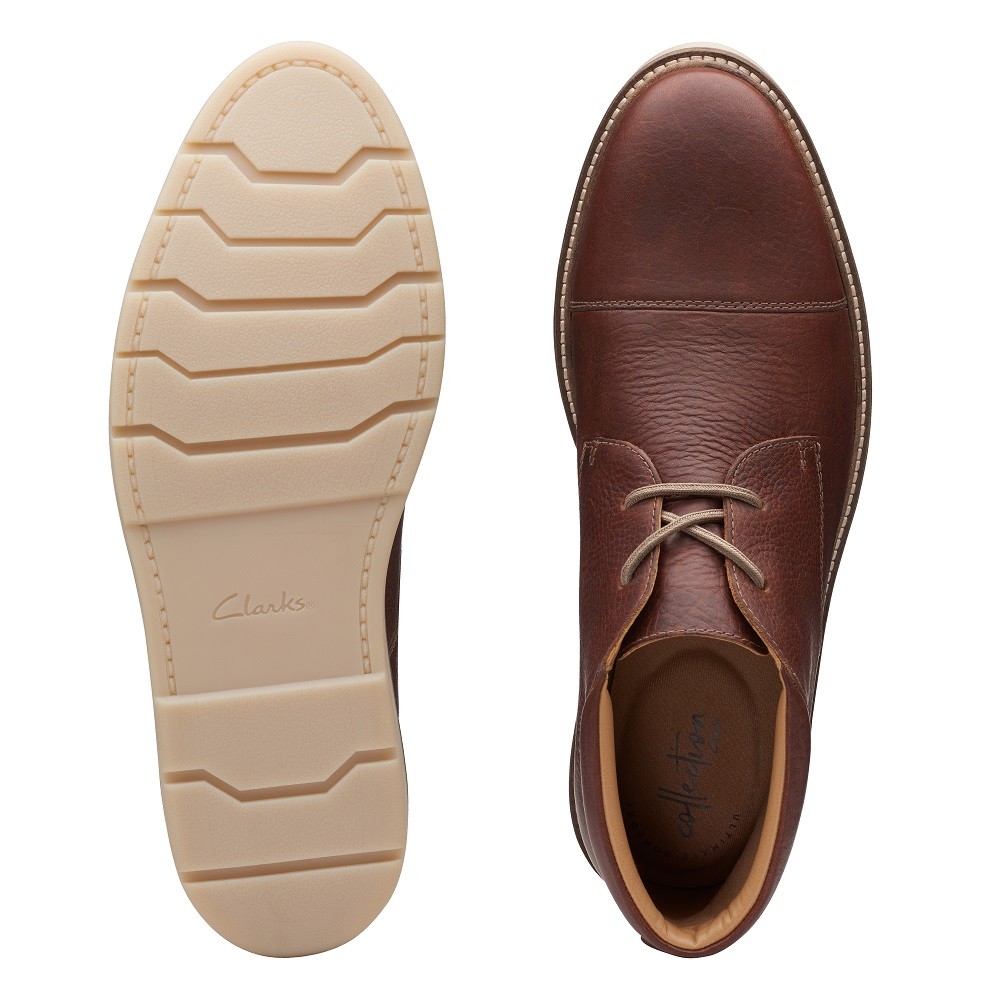 CLARKS</br>Ανδρικά Μποτάκια Ταμπά Δέρμα GRANDIN TOP Clarks