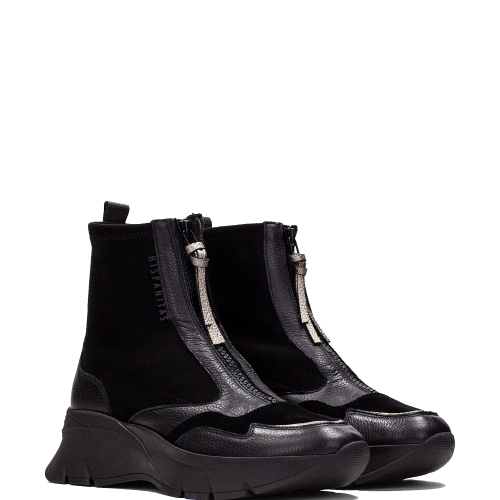 Γυναικεία Μποτάκια Μαύρο Δέρμα HI243628 Hispanitas