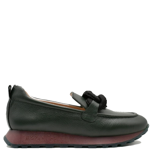 Γυναικεία Μοκασίνια Πράσινο Δέρμα HI243704 Hispanitas