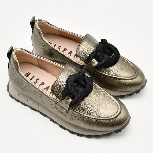 Γυναικεία Μοκασίνια Μπρονζέ Δέρμα HI243704 Hispanitas