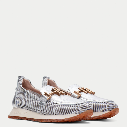 Hispanitas HV253919 Γυναικεία Μοκασίνια Ασημί/Λευκό