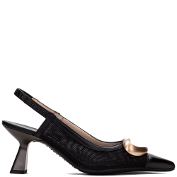 Γυναικείες Γόβες Slingback Μαύρο Δέρμα HV253957 Hispanitas