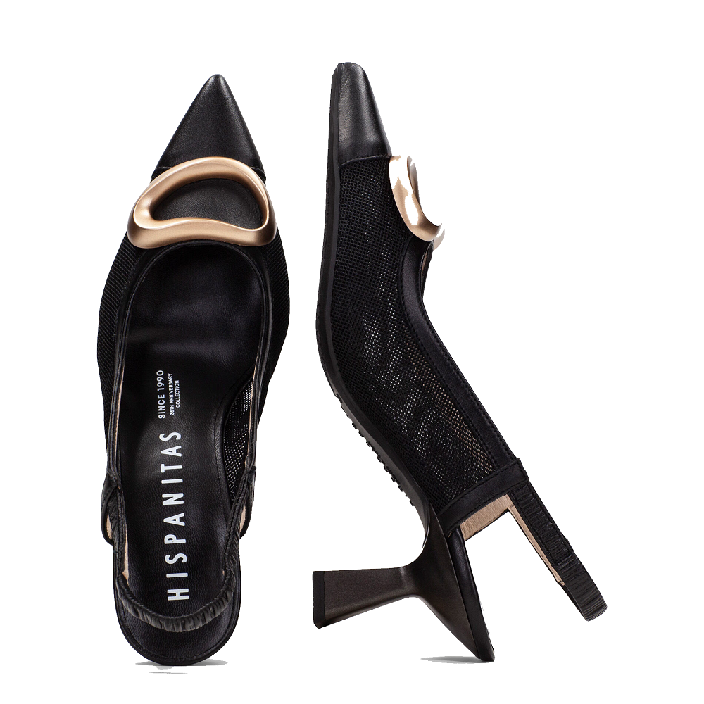 HISPANITAS</br>Γυναικείες Γόβες Slingback Μαύρο Δέρμα HV253957 Hispanitas HISPANITAS</br>Γυναικείες Γόβες Slingback Μαύρο Δέρμα HV253957 Hispanitas