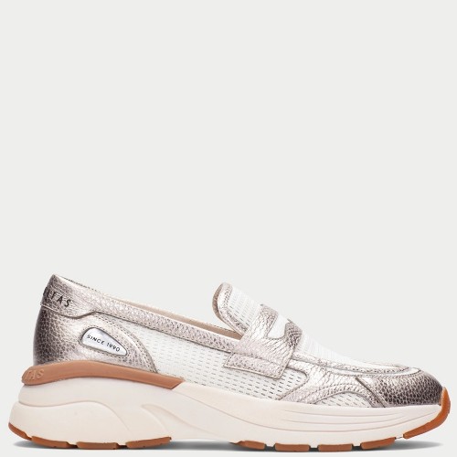 Hispanitas HV264508 Γυναικεία Μοκασίνια Λευκό/Χρυσό Δέρμα