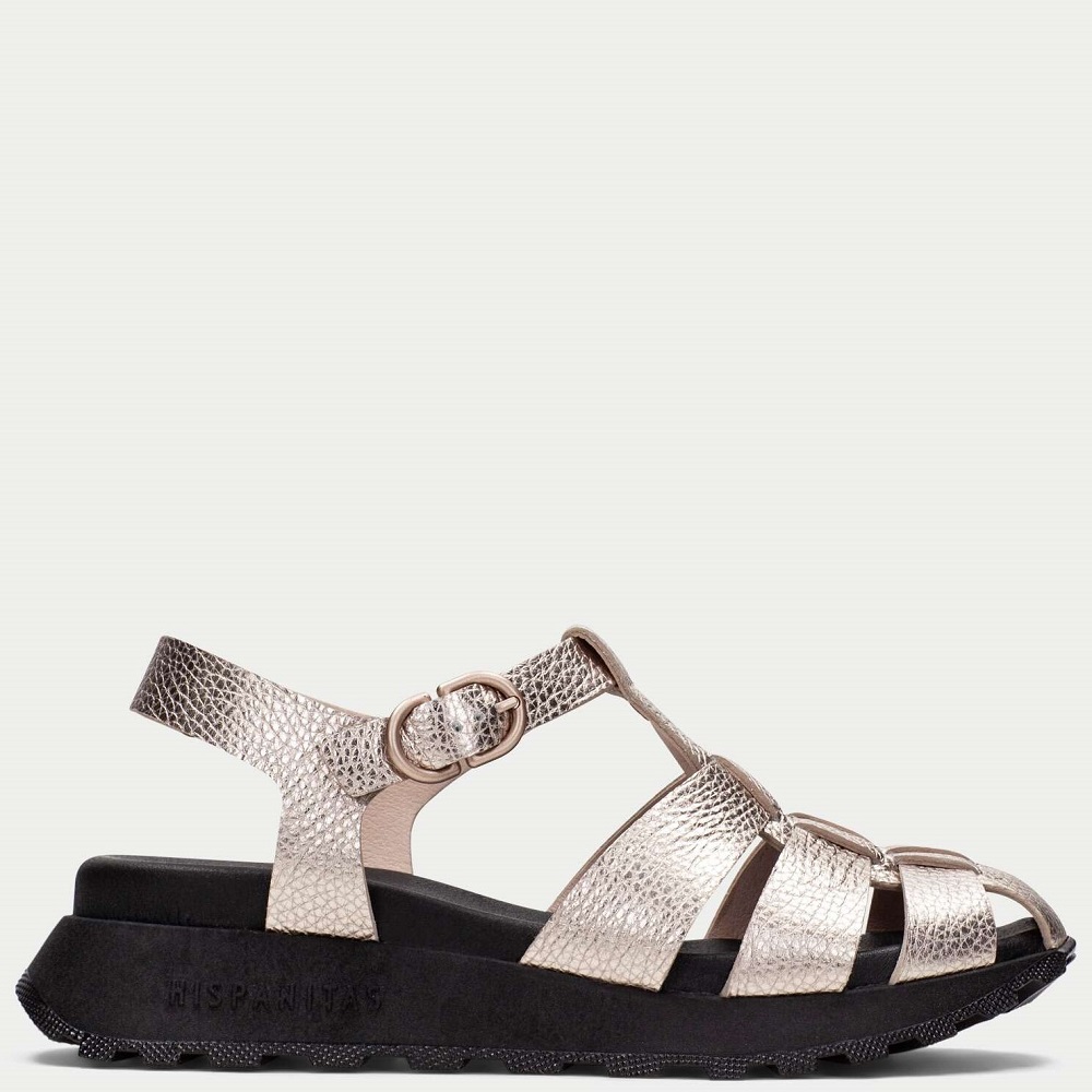 HISPANITAS</br>Hispanitas HV264848 Γυναικεία Σανδάλια Χρυσό Δέρμα