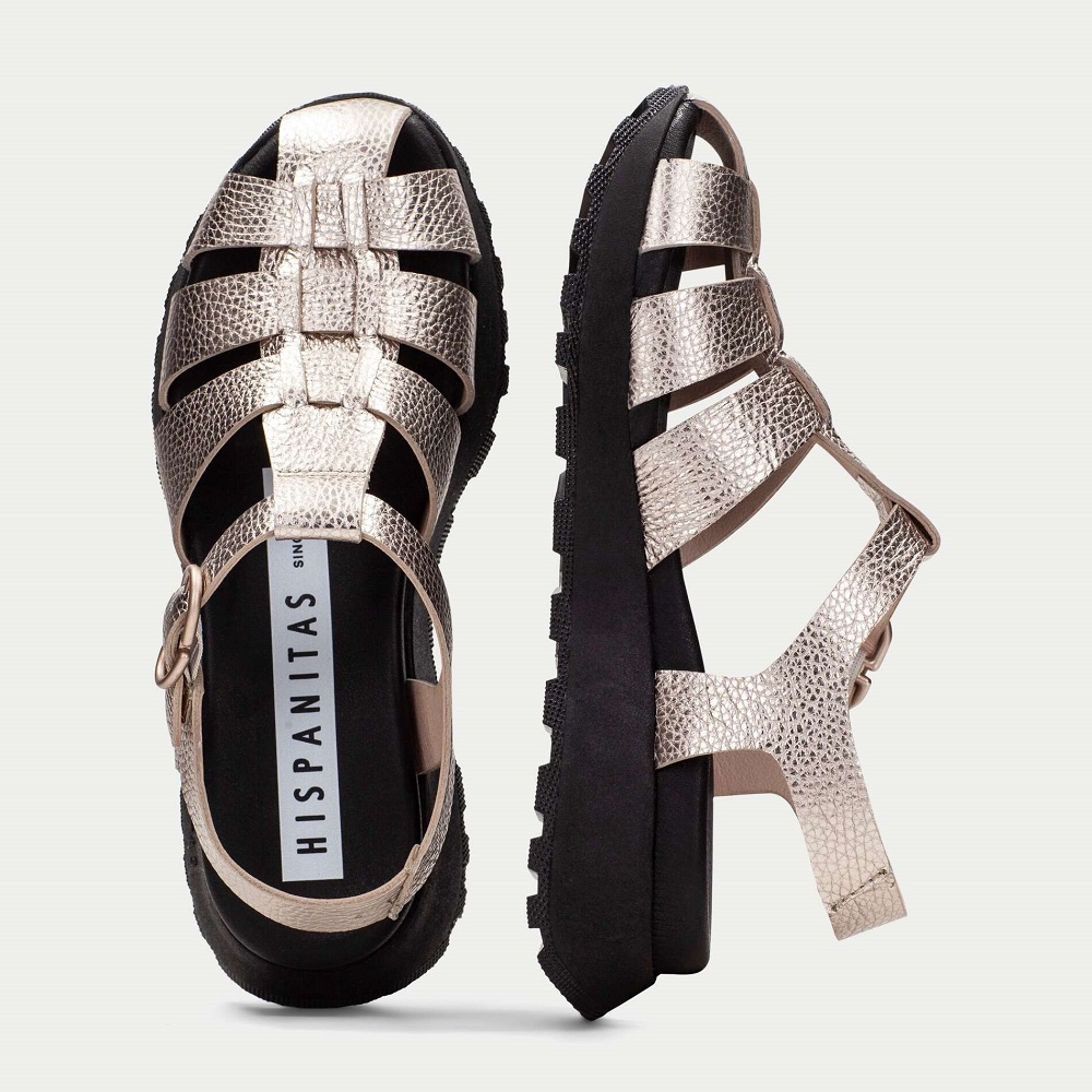 HISPANITAS</br>Hispanitas HV264848 Γυναικεία Σανδάλια Χρυσό Δέρμα