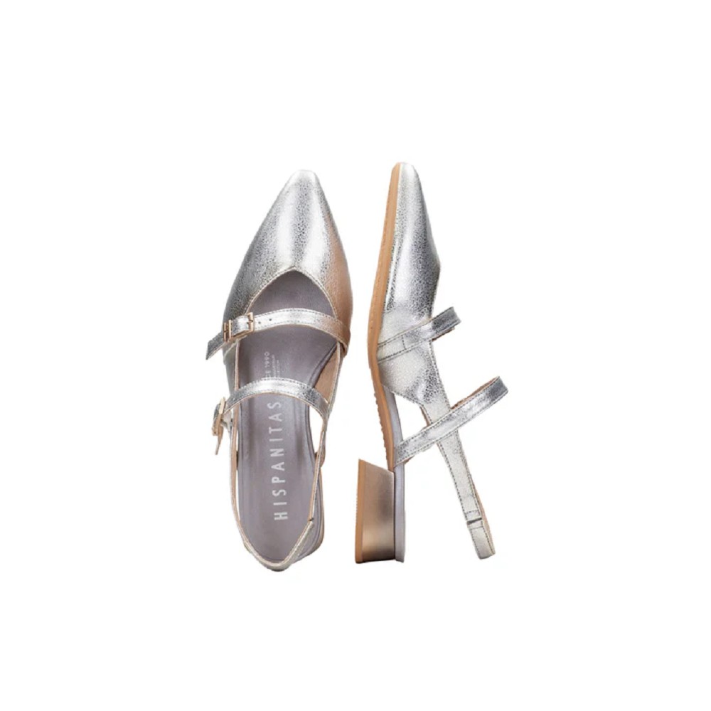 HISPANITAS</br>Γυναικεία Slingback Ασημί Δέρμα HV253922 Hispanitas HISPANITAS</br>Γυναικεία Slingback Ασημί Δέρμα HV253922 Hispanitas