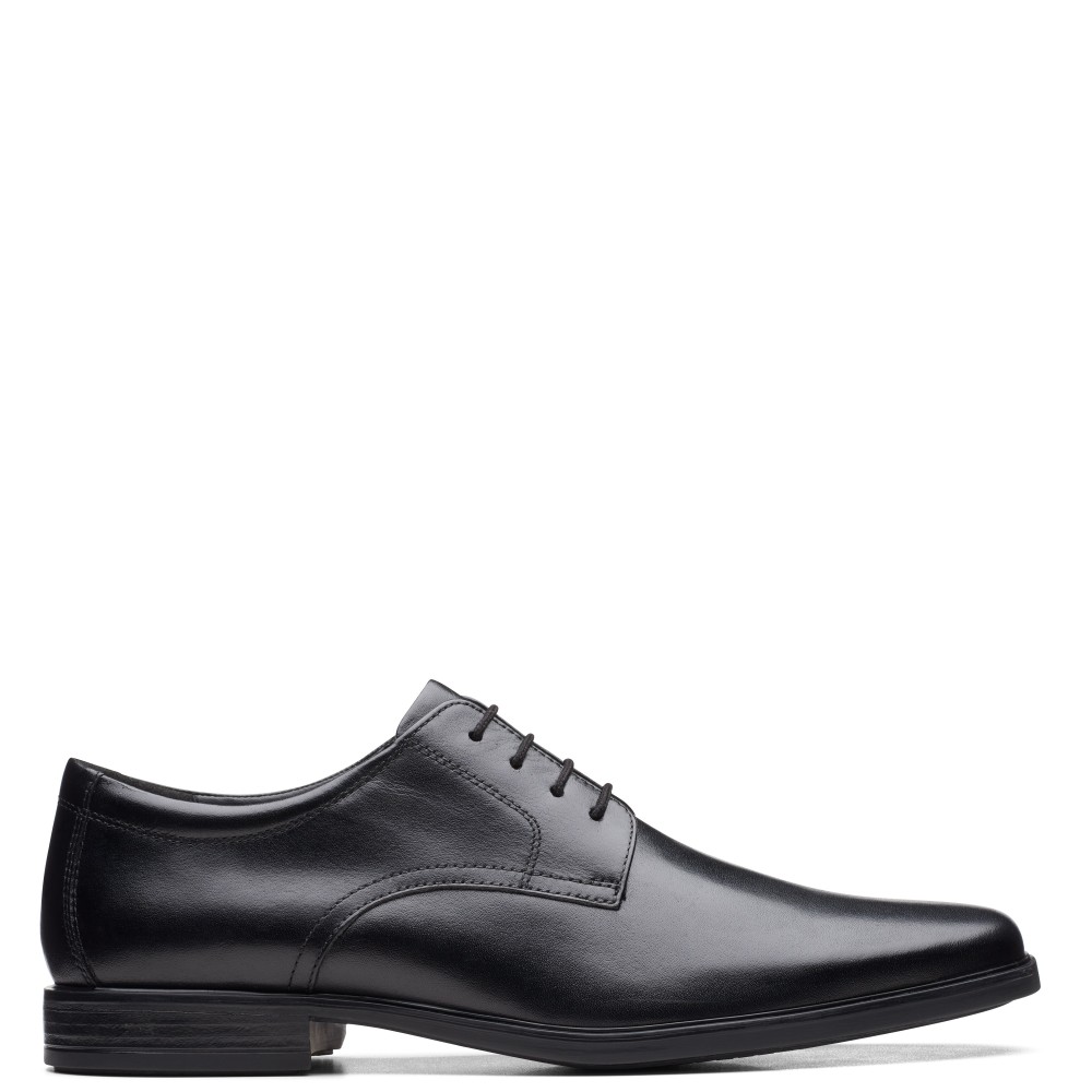 CLARKS</br>Ανδρικά Δετά Παπούτσια Μαύρο Δέρμα HOWARD WALK Clarks CLARKS</br>Ανδρικά Δετά Παπούτσια Μαύρο Δέρμα HOWARD WALK Clarks