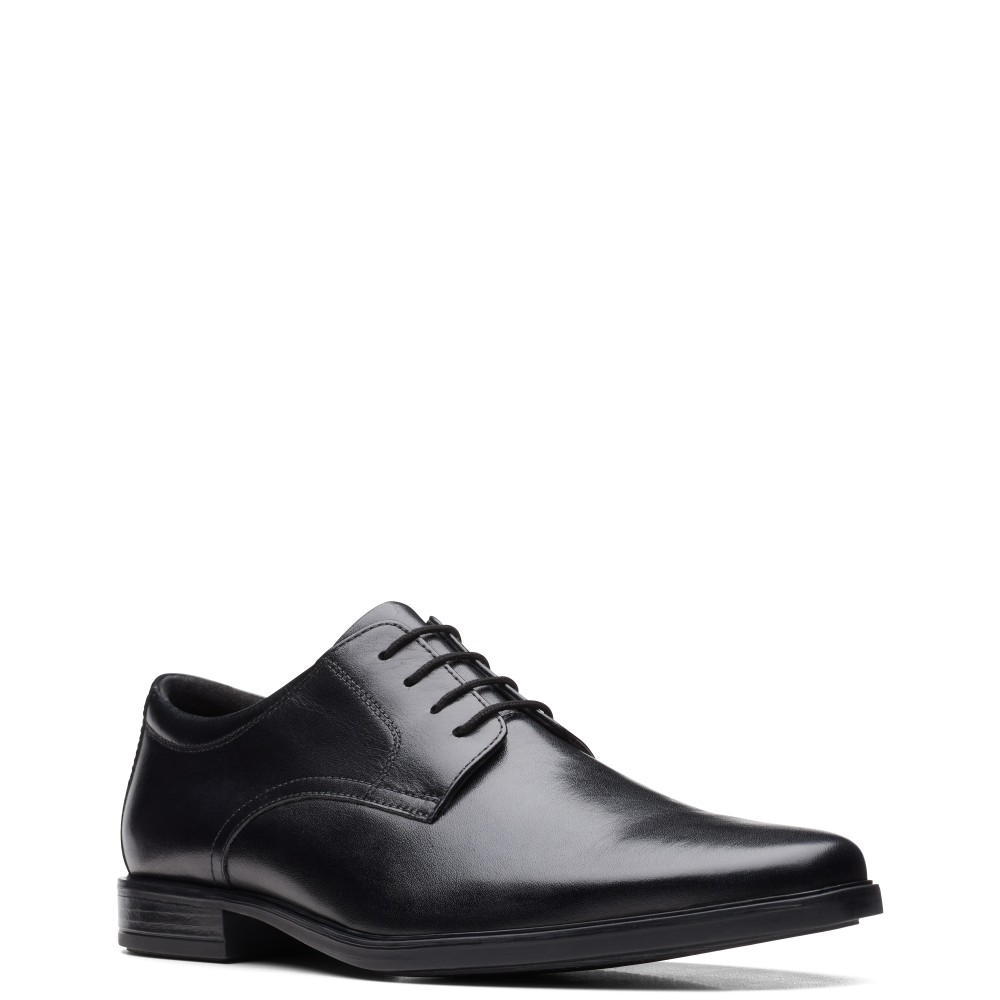 CLARKS</br>Ανδρικά Δετά Παπούτσια Μαύρο Δέρμα HOWARD WALK Clarks CLARKS</br>Ανδρικά Δετά Παπούτσια Μαύρο Δέρμα HOWARD WALK Clarks
