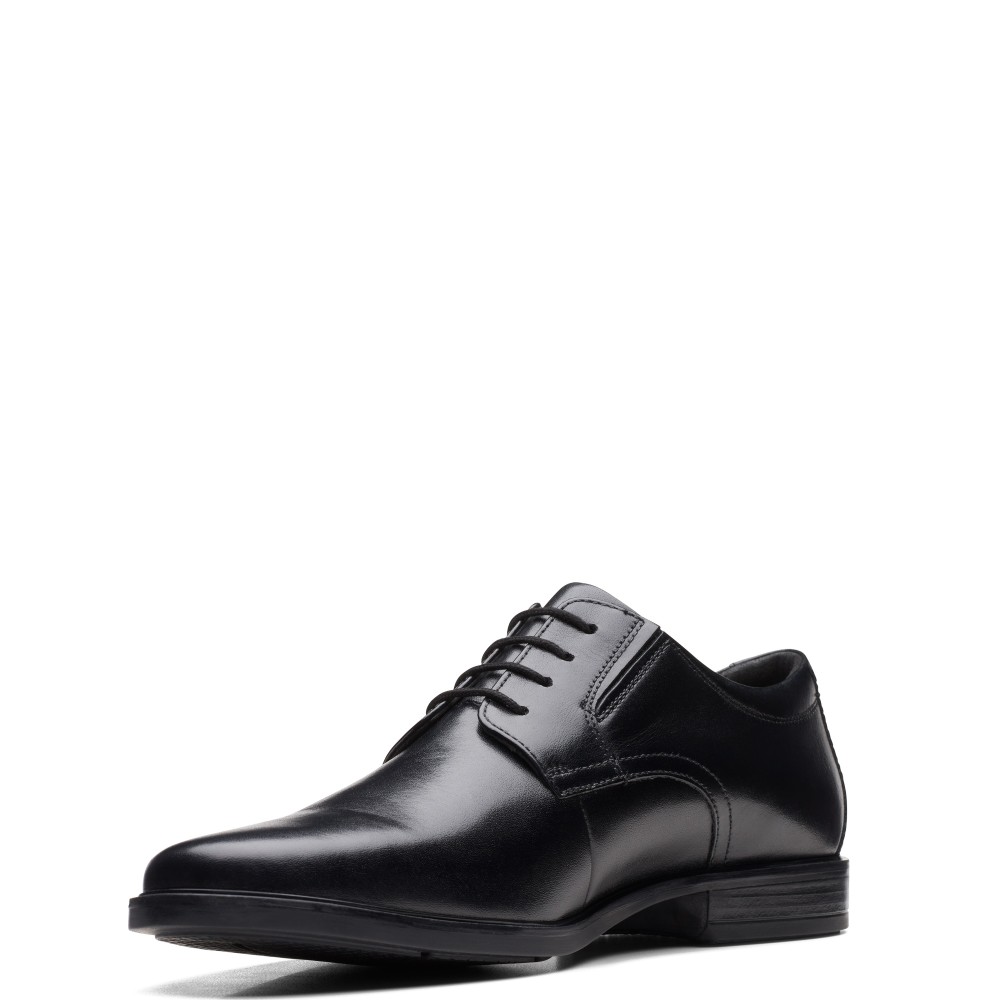 CLARKS</br>Ανδρικά Δετά Παπούτσια Μαύρο Δέρμα HOWARD WALK Clarks CLARKS</br>Ανδρικά Δετά Παπούτσια Μαύρο Δέρμα HOWARD WALK Clarks